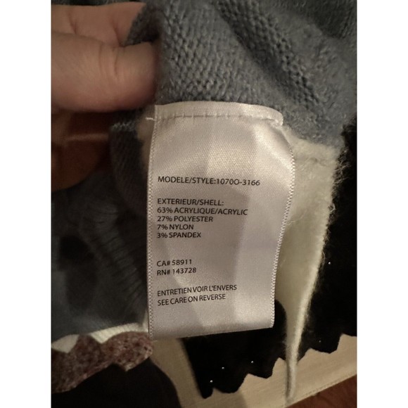 Tribal Color Block Turtleneck Oversized Sweater Size XS - Picture 6 of 8